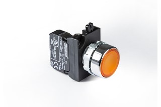 CM Serisi Metal 1NO Yaylı Düz Sarı 22 mm Buton